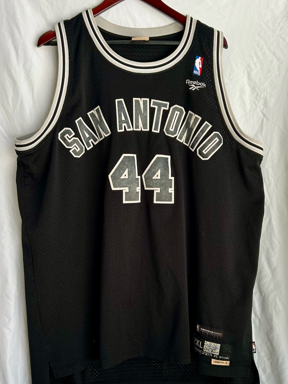 Reebok Black White San Antonio 44 Basketball Jersey